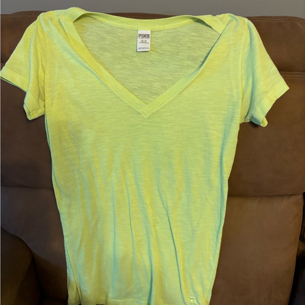 Pink by Victoria secret sleepwear vneck shirt, medium